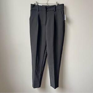 Ophelia Roe High-Rise Straight-Leg Black Pants Women's Size L New NWT Pleated‎